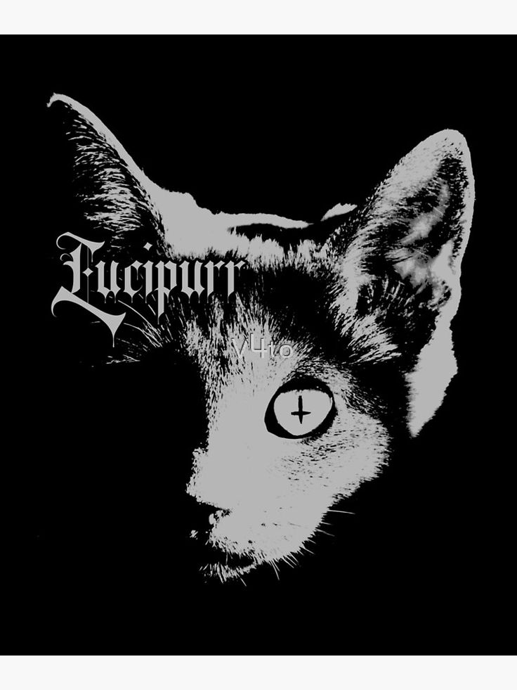 &amp;#039;Lucifer Lucipurr Satanic Cat Gothic 666 Baphomet&amp;#039; Poster dedans Dessin 666