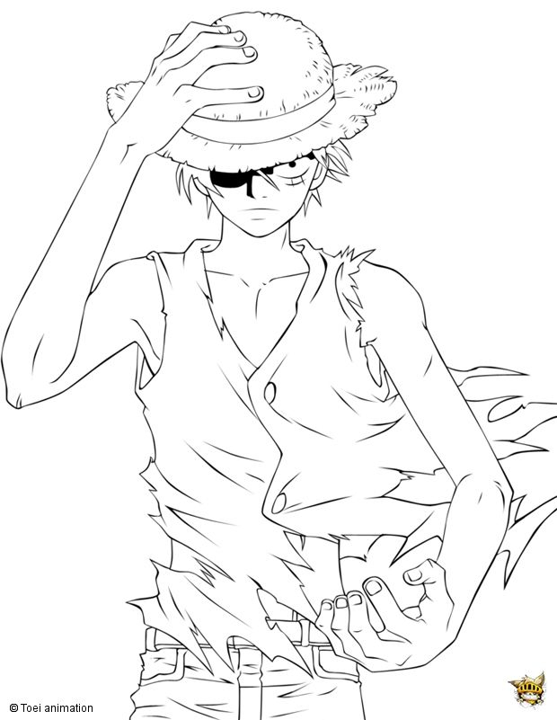 Luffy En Action Est Un Coloriage De One Piece | One Piece dedans Coloriage Action,