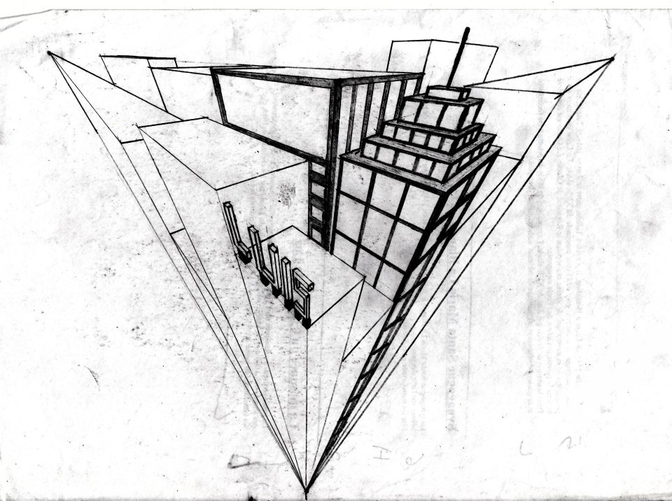 Luis Saraiva: Dessins intérieur Dessin 1 Point De Fuite,