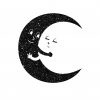 Lune Soleil Enlacés Motif Thermocollant - Feerique/Etoiles à Dessin Lune