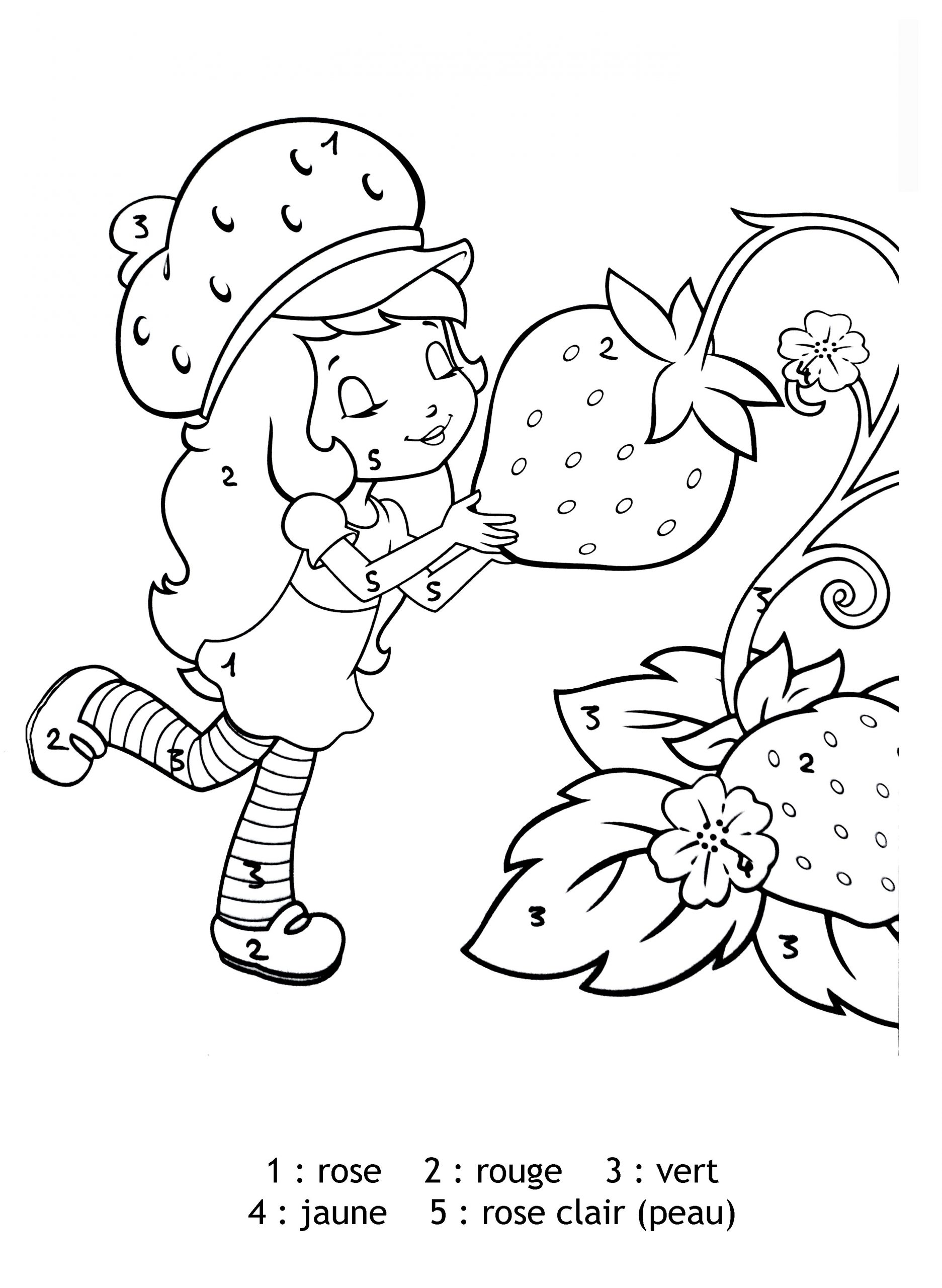 Magique Charlotte Aux Fraises Chiffres - Coloriage Magique serapportantà 5 Dessin