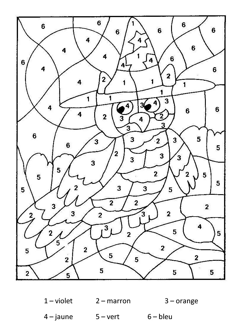 Magique Hibou - Coloriage Magique - Coloriages Pour intérieur Coloriage Magique Jusqu&amp;amp;#039;À 5