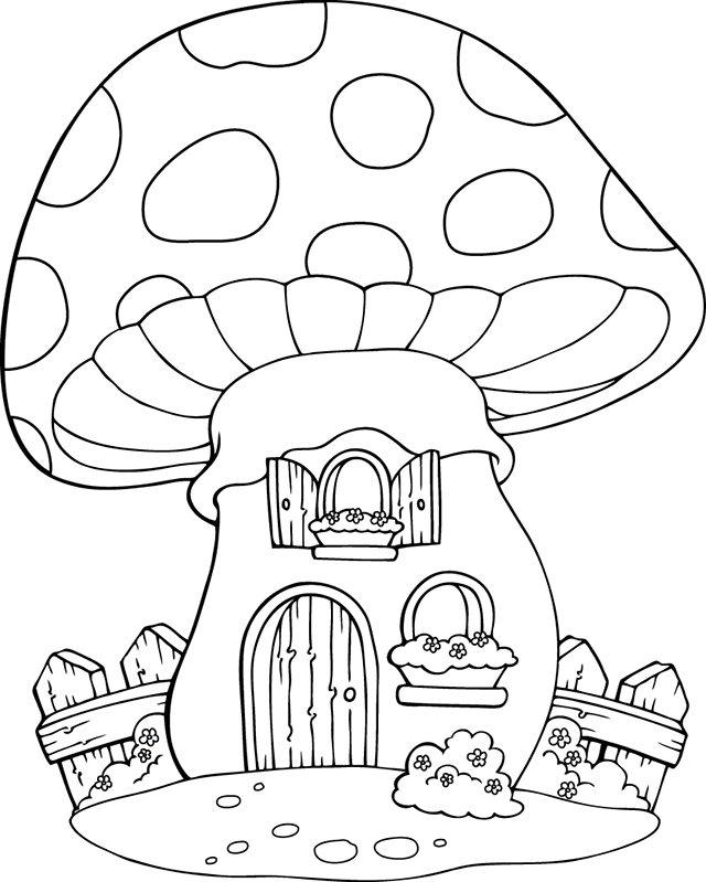 Maison Champignon | Coloriage, Coloriage Maison encequiconcerne Coloriage Dessin Maison