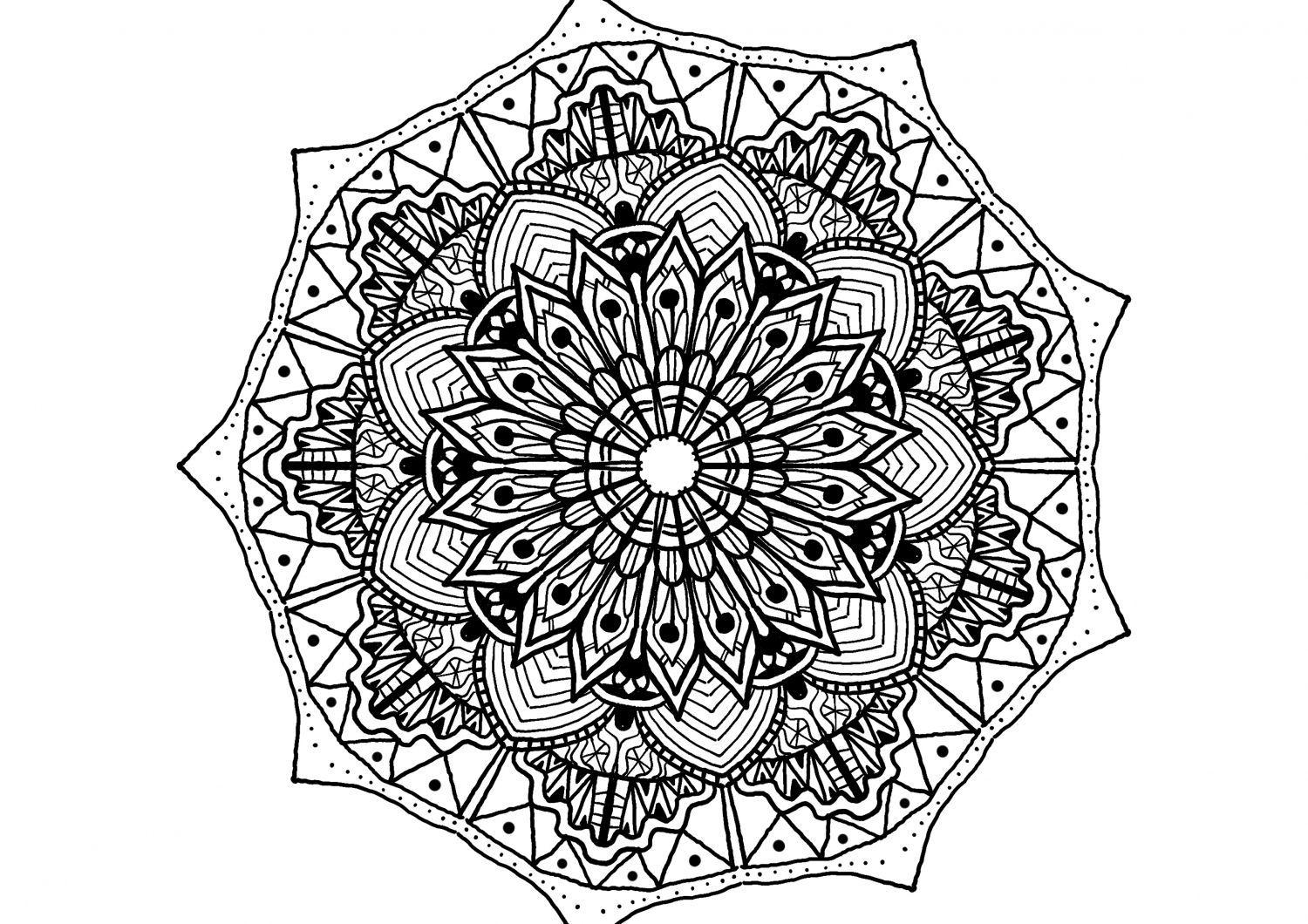 Mandala À Imprimer : Téléchargez 4 Coloriages Mandala À avec Coloriage Dessin Mandala