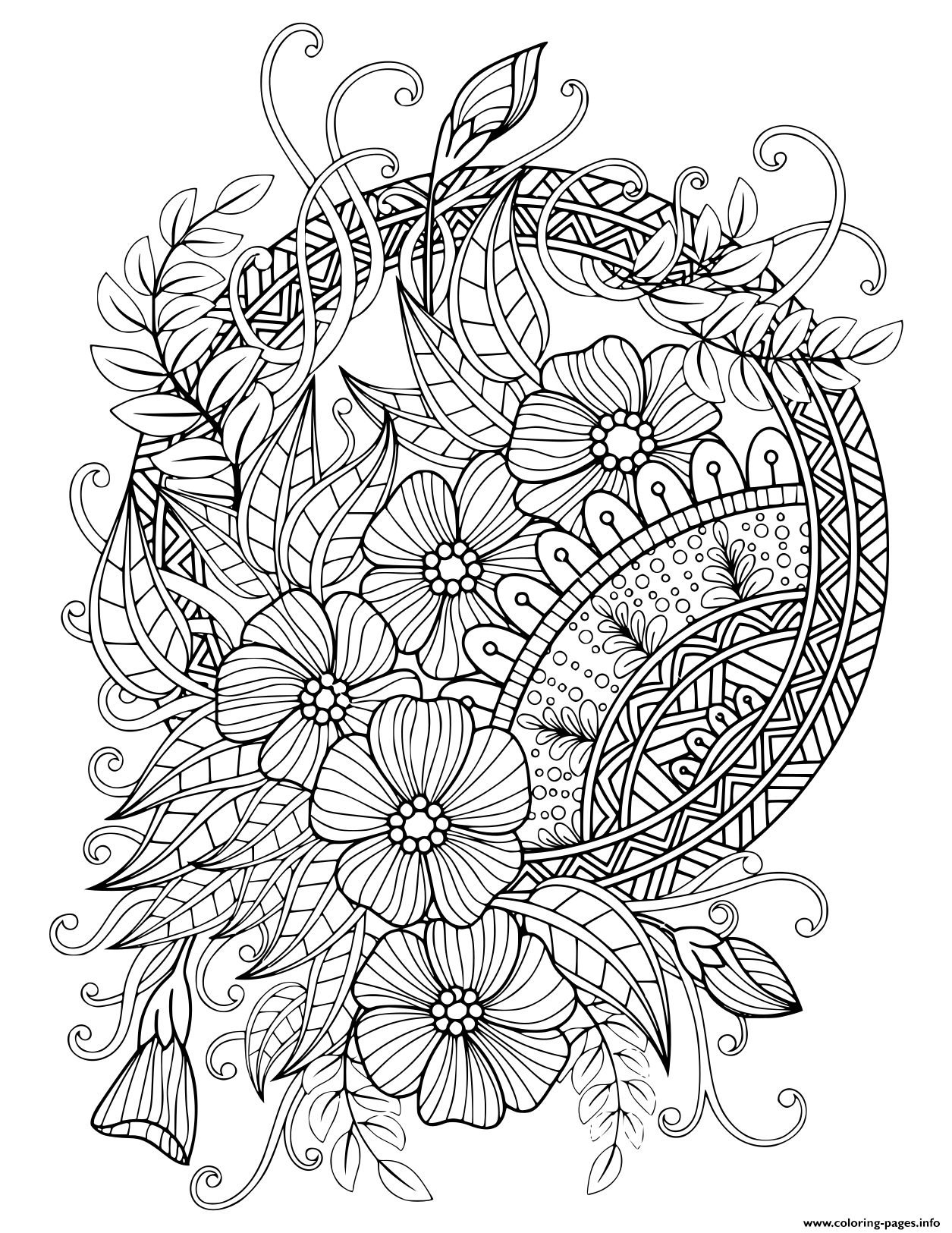 Mandala Adult Floral Nature 2020 Coloring Pages Printable encequiconcerne Coloriage Dessin Mandala