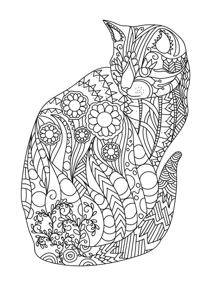 Mandala Cat Art Mandala | Coloriage Mandala Animaux dedans Dé Coloriage