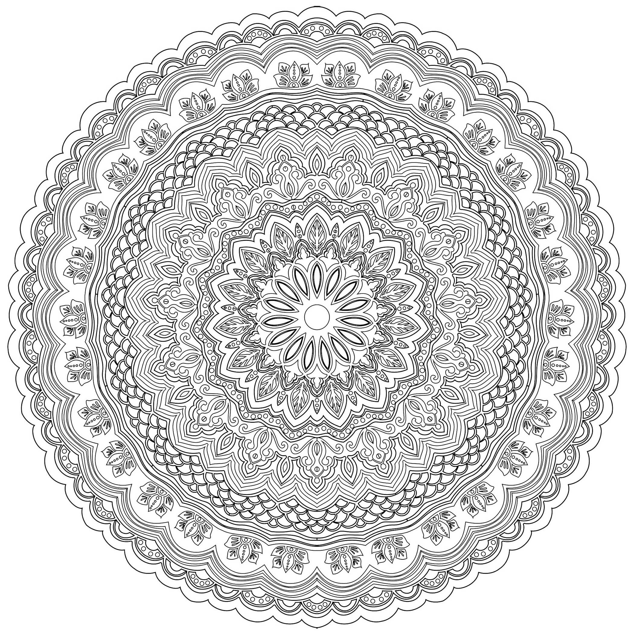 Mandala Zen Antistress 10 - Mandalas - Coloriages intérieur Dessin Zen