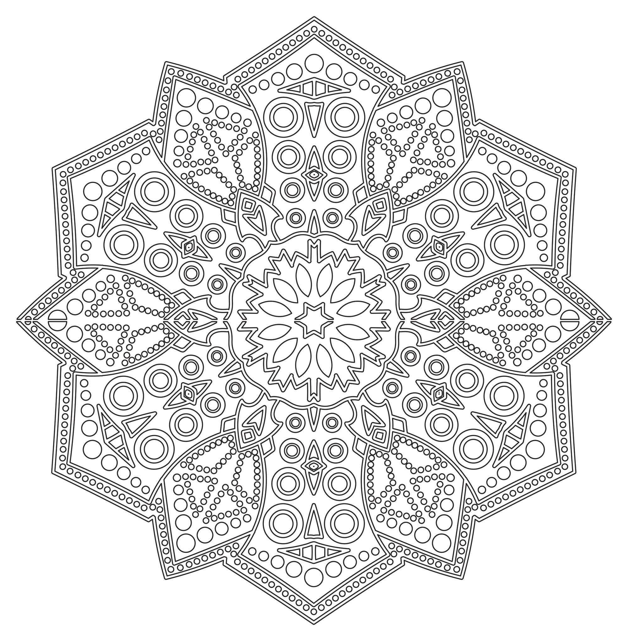 Mandala Zen Antistress 6 - Mandalas - Coloriages intérieur Coloriage Zen,