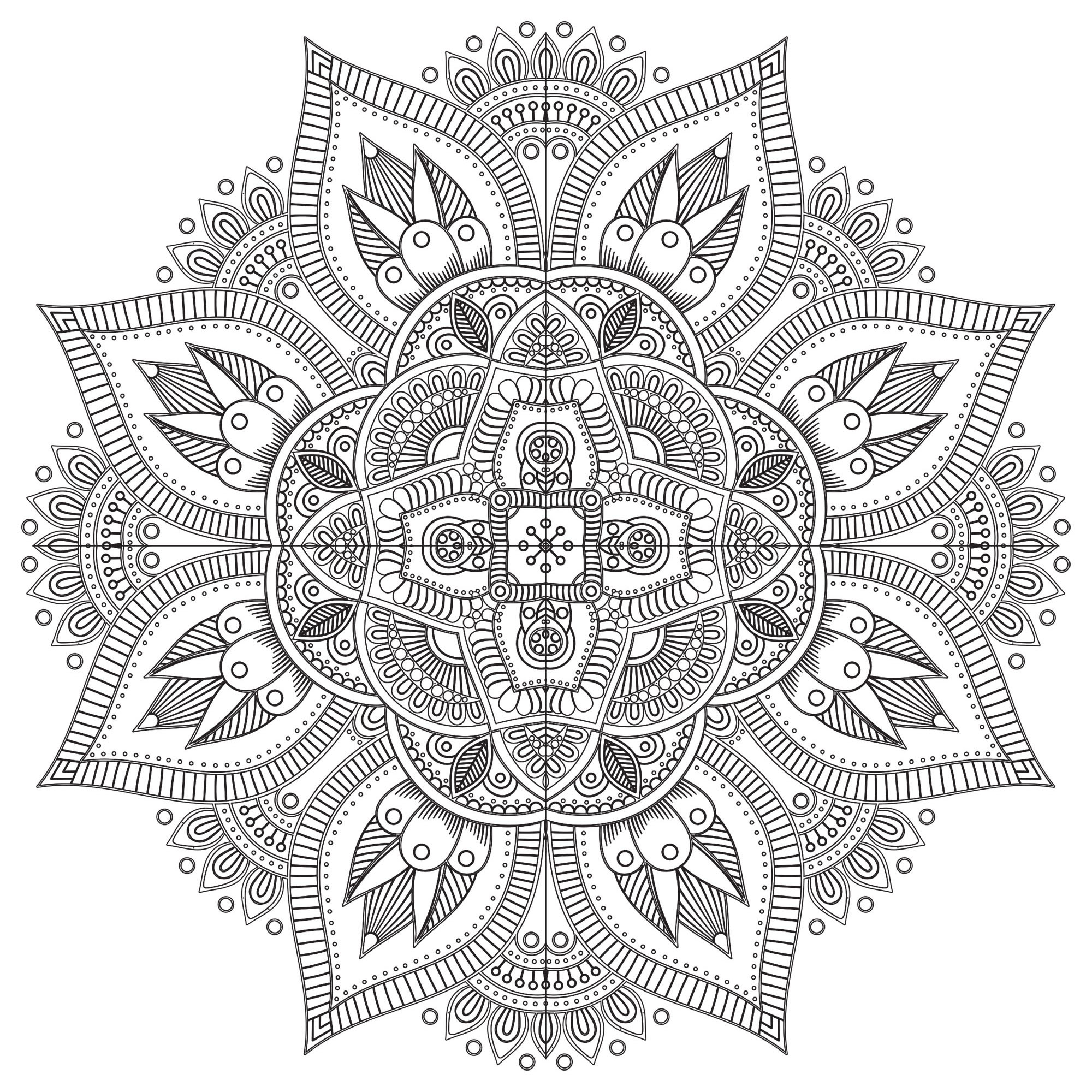 Mandala Zen Antistress 8 - Mandalas - Coloriages avec Dessin Zen