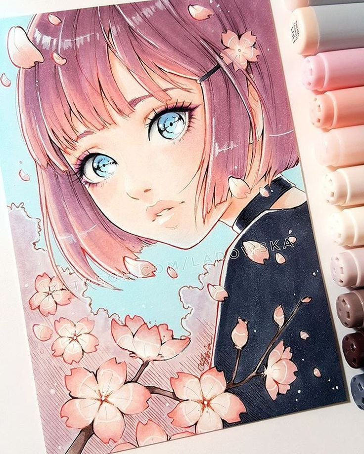 Manga, Dessin, Copic, Fleurs, Fille Cheveux Courts destiné Dessin Animé 8 Ans Fille,