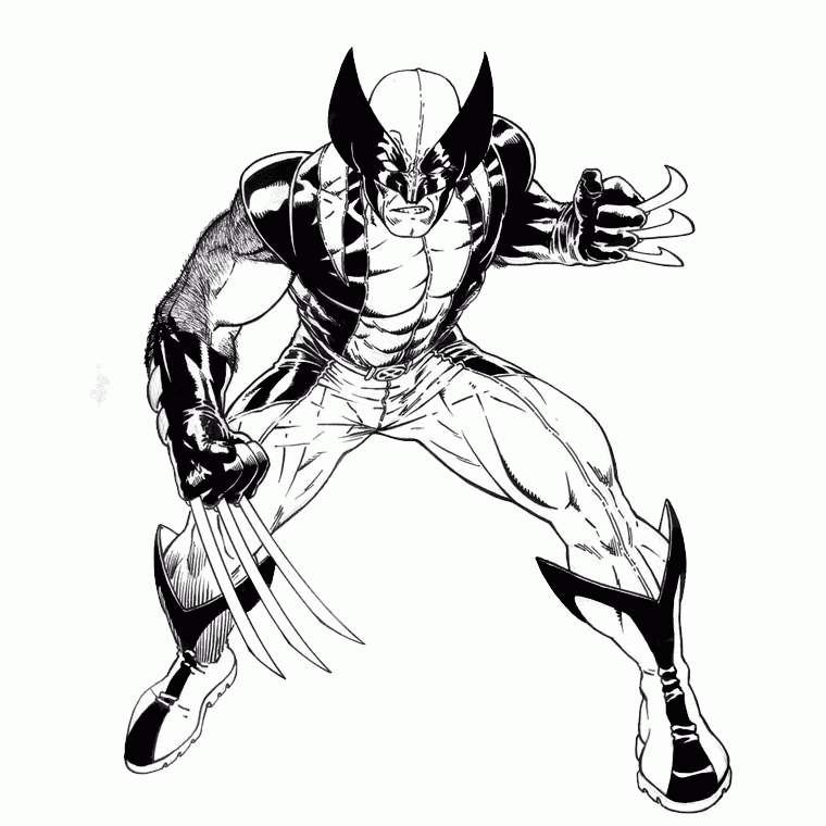 Marvel Superhero Wolverine X Men Coloring Page Printable intérieur Dessin Wolverine,