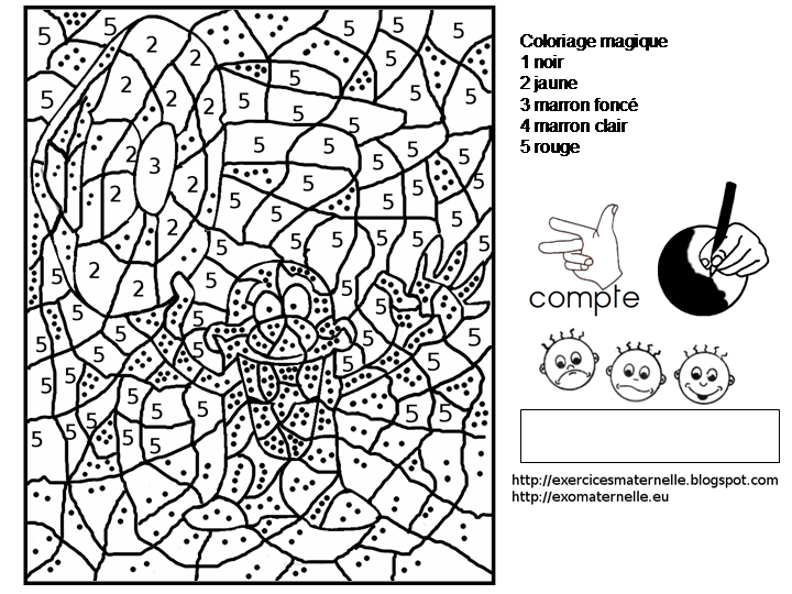 Maternelle: Coloriage Magique : Un Champignon Vous Salue Bien encequiconcerne Coloriage 5