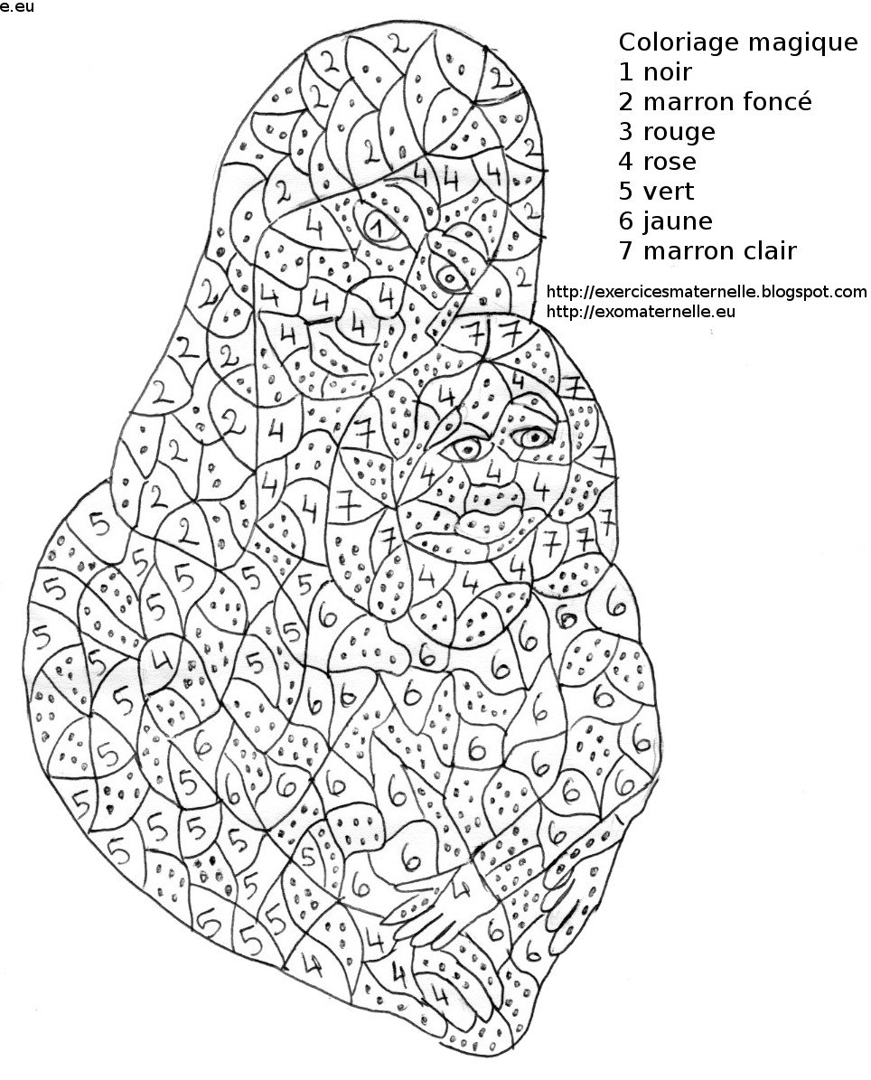 Maternelle: Coloriage Magique : Une Mère Et Son Enfant encequiconcerne Coloriage Magique Son U