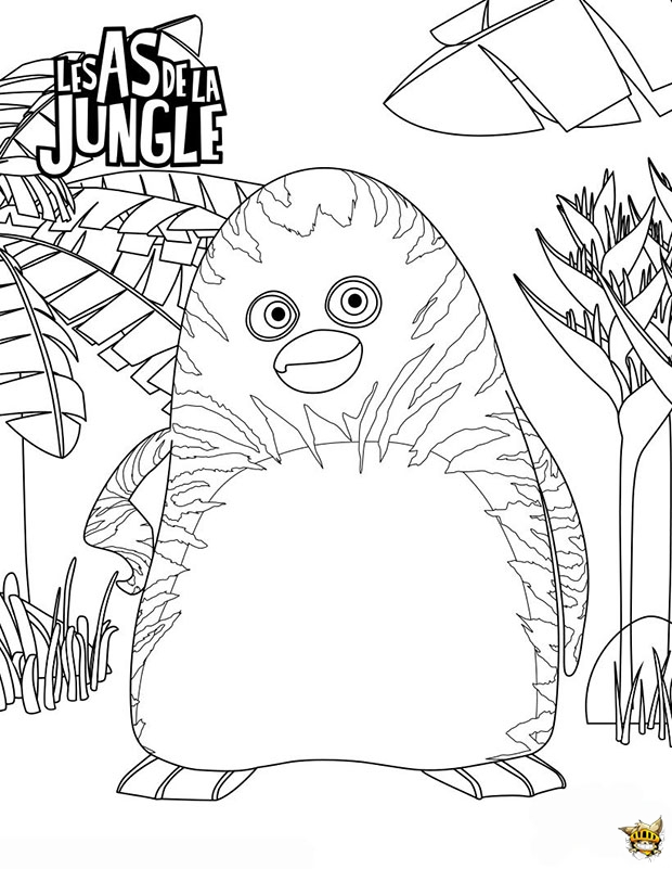 Maurice Le Manchot Tigre Est Un Coloriage Des As De La Jungle intérieur Dessin Jungle Facile,