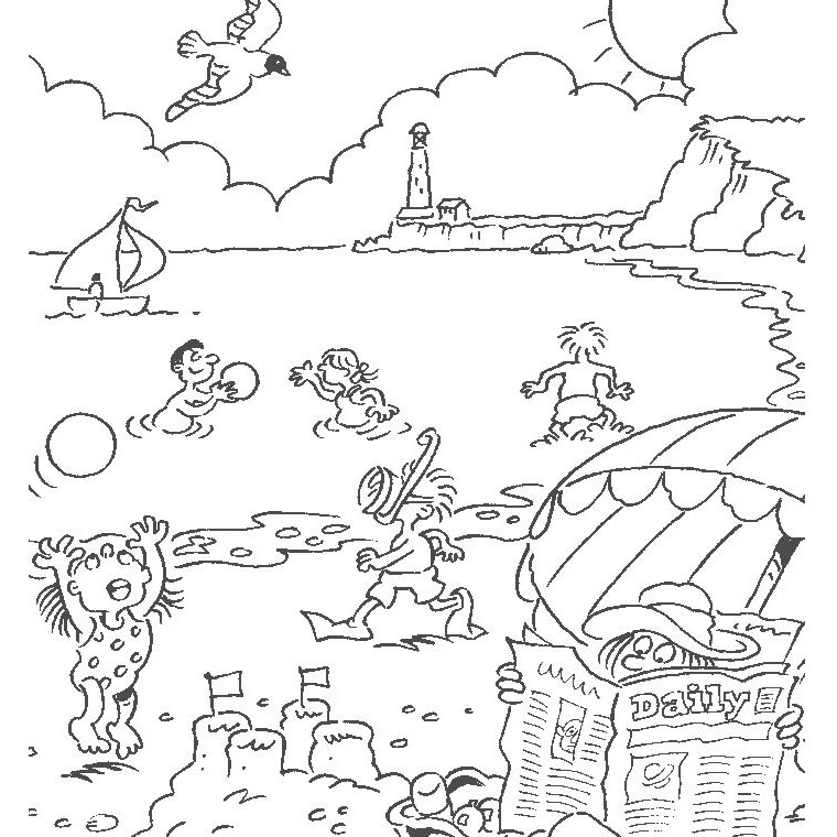 Mer Vacances 3 - Coloriage Sur Les Vacances À La Mer destiné Coloriage Vacances D&amp;amp;#039;Été