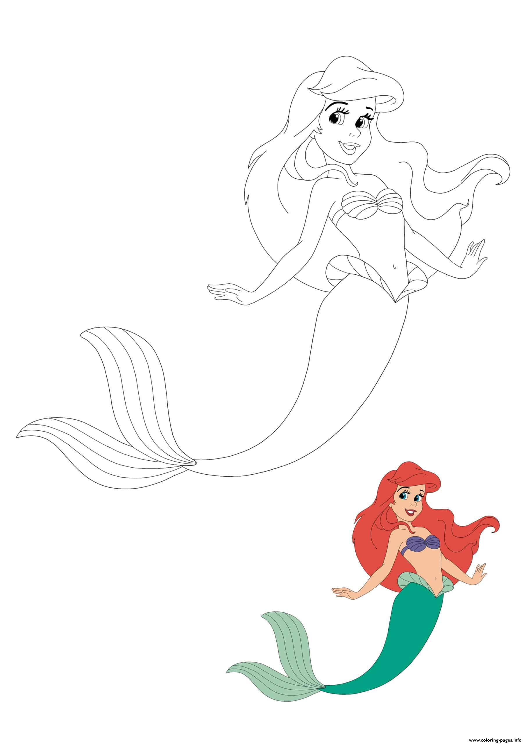 Mermaid Ariel Coloring Pages Printable concernant Dessin À Colorier Avec Modèle