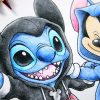 Mickey + Stitch Wearing Onesies (Crayola Illustration à Dessin Stitch