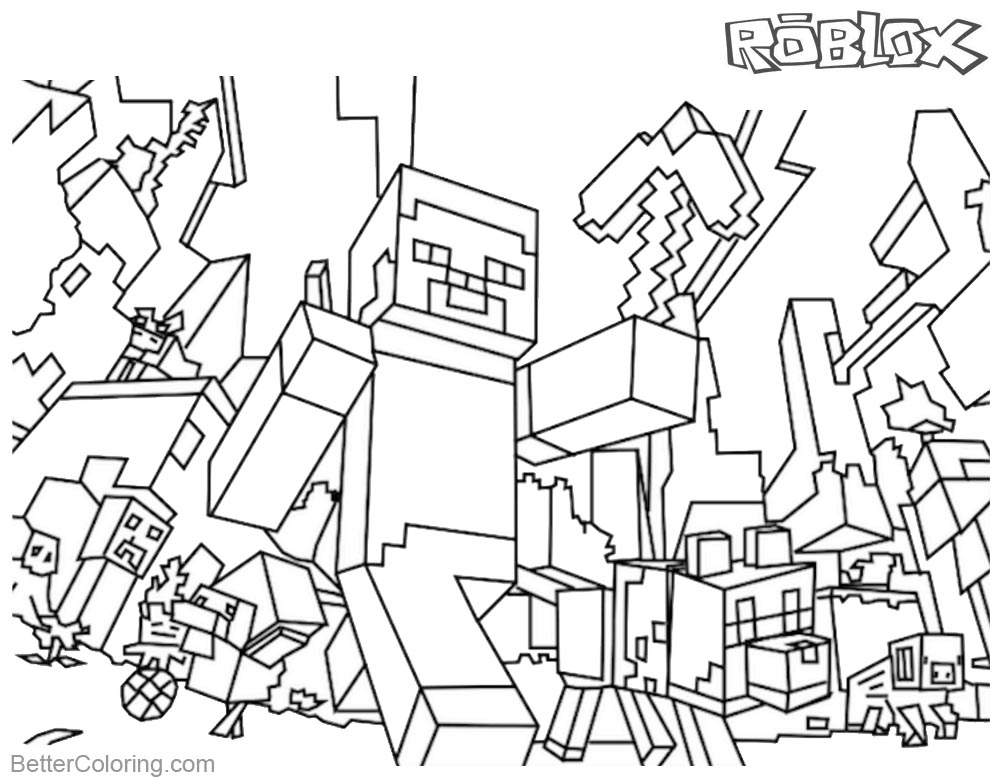 Minecraft Coloring Pages Roblox Coloring Pages - Free Tout pour Coloriage Roblox