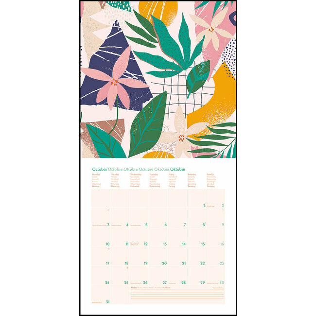 Mini Calendrier 2022 Eco-Responsable Green Floral serapportantà Coloriage Janvier 2022,