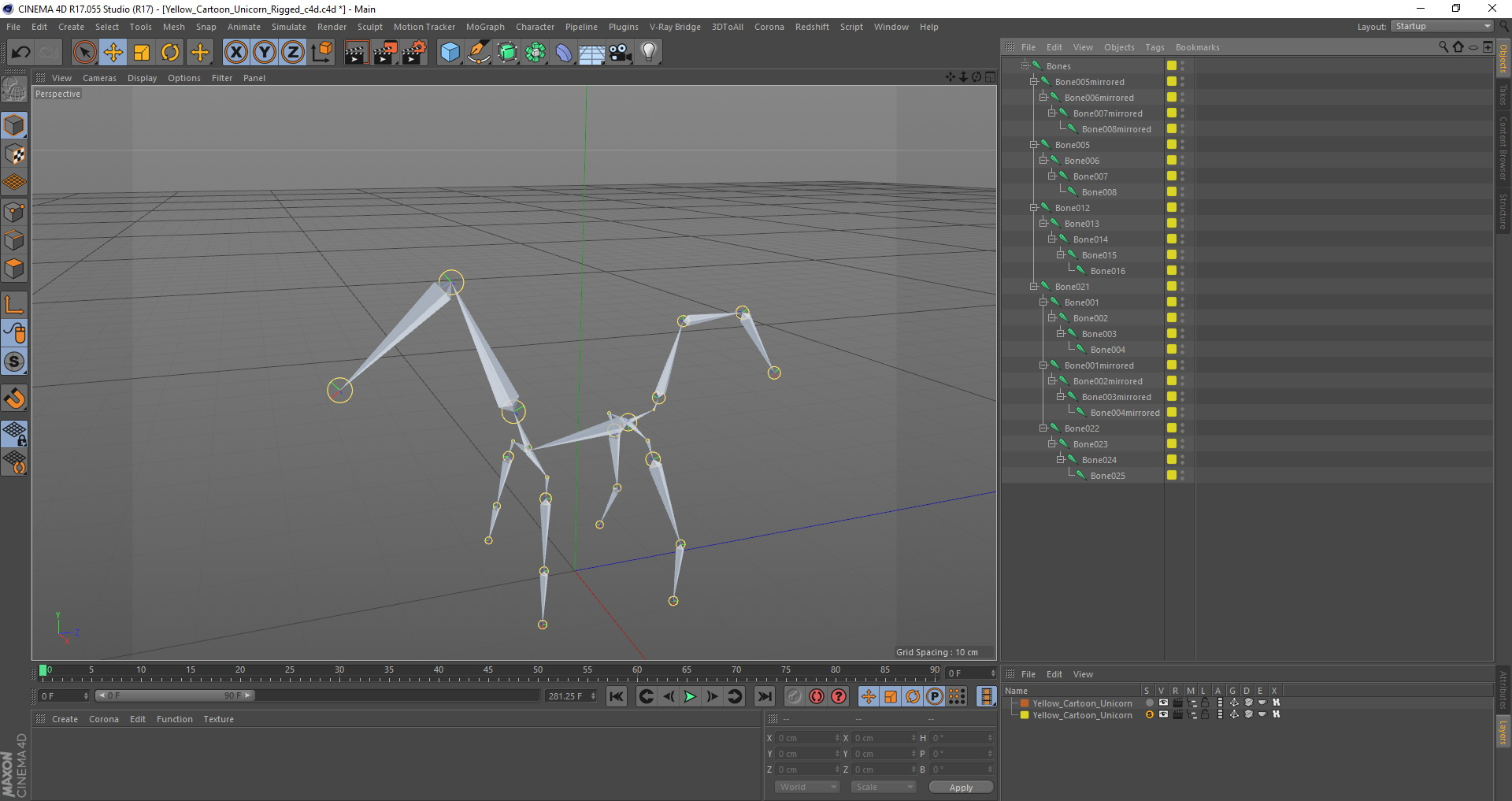 Modèle 3D De Licorne De Dessin Animé Jaune Truquée Pour dedans Dessin 4D,