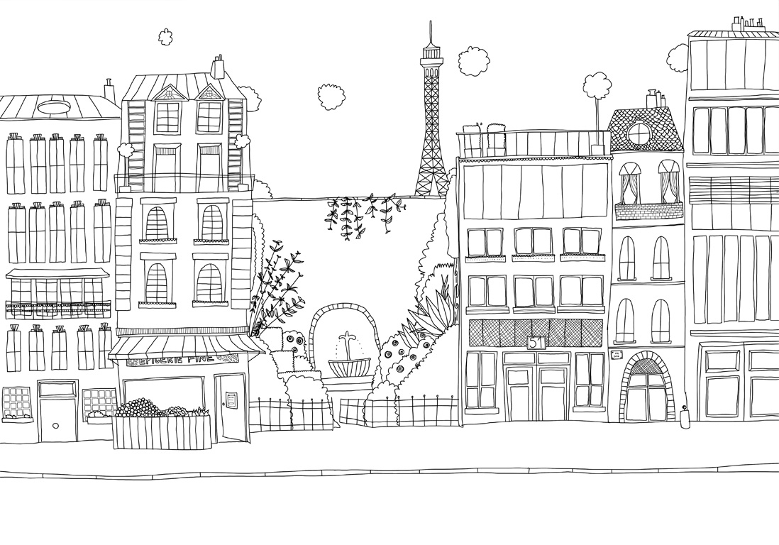 #Moncoloriageelle : Paris Mon Amour - Elle avec Coloriage Dessin De Paris