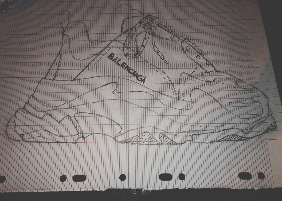 My Sneakers Drawing dedans Balenciaga Triple S Dessin