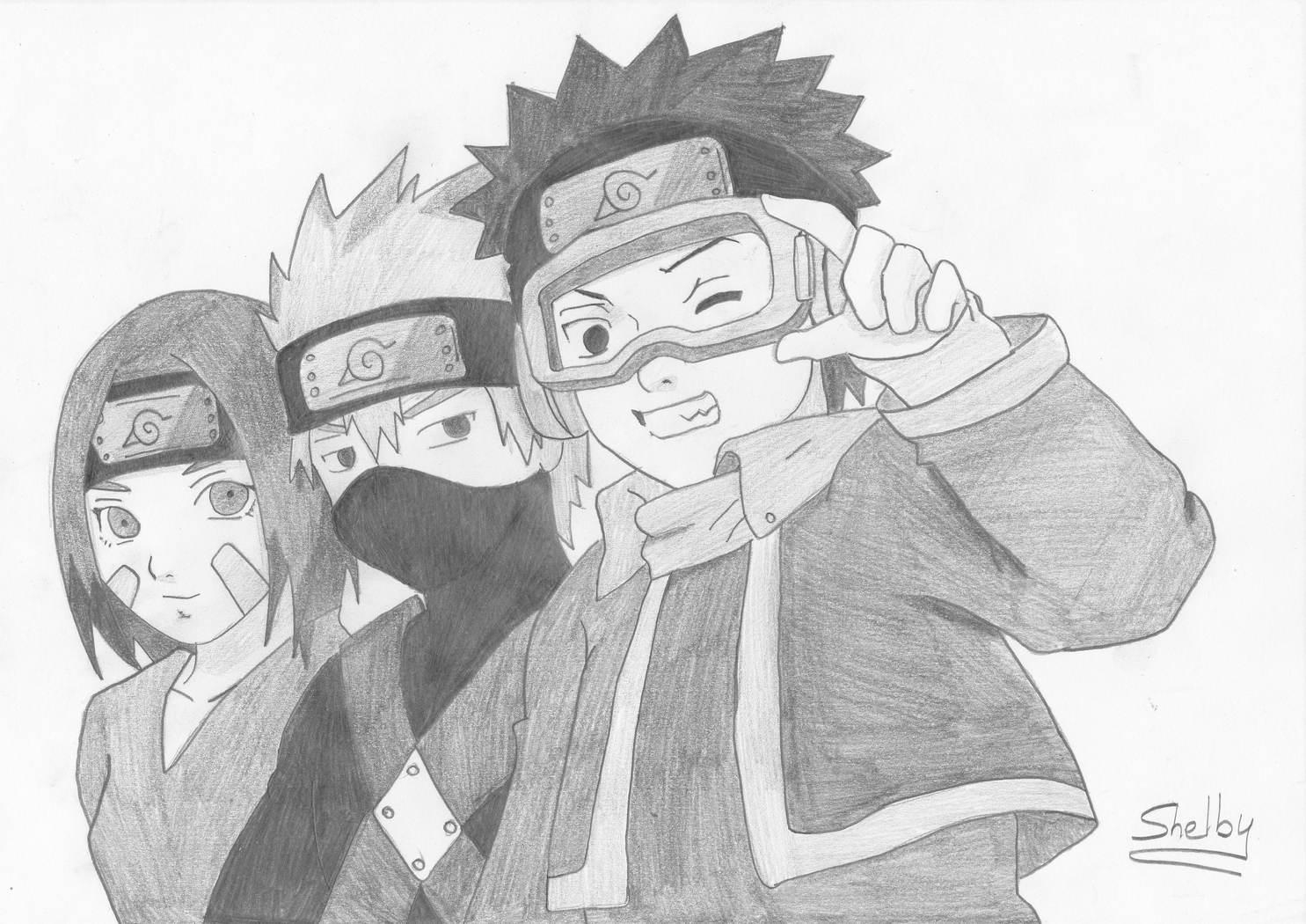 Naruto - The Way Of Naruto - Equipe Yondaime De Shellby avec Equipe 7 Dessin