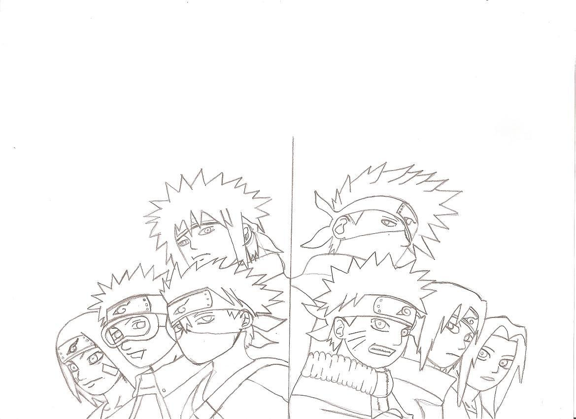 Naruto - The Way Of Naruto - L&amp;#039;Equipe Minato Et Kakashi De serapportantà Equipe 7 Dessin