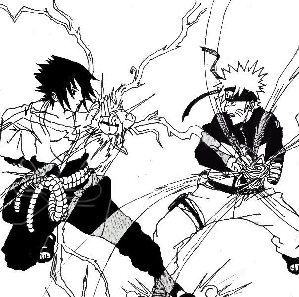 Naruto - The Way Of Naruto - Sasuke Vs Naruto De Chayza dedans Dessin Naruto Sasuke