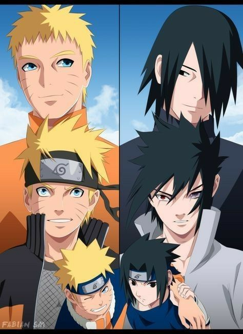 Naruto Uzumaki &amp;amp; Sasuke Uchiha - Evolution/Évolution serapportantà Dessin Naruto Sasuke