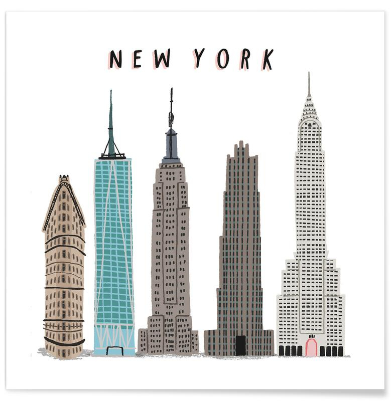 New York Buildings Affiche | Juniqe Ch à Coloriage Dessin New York Facile