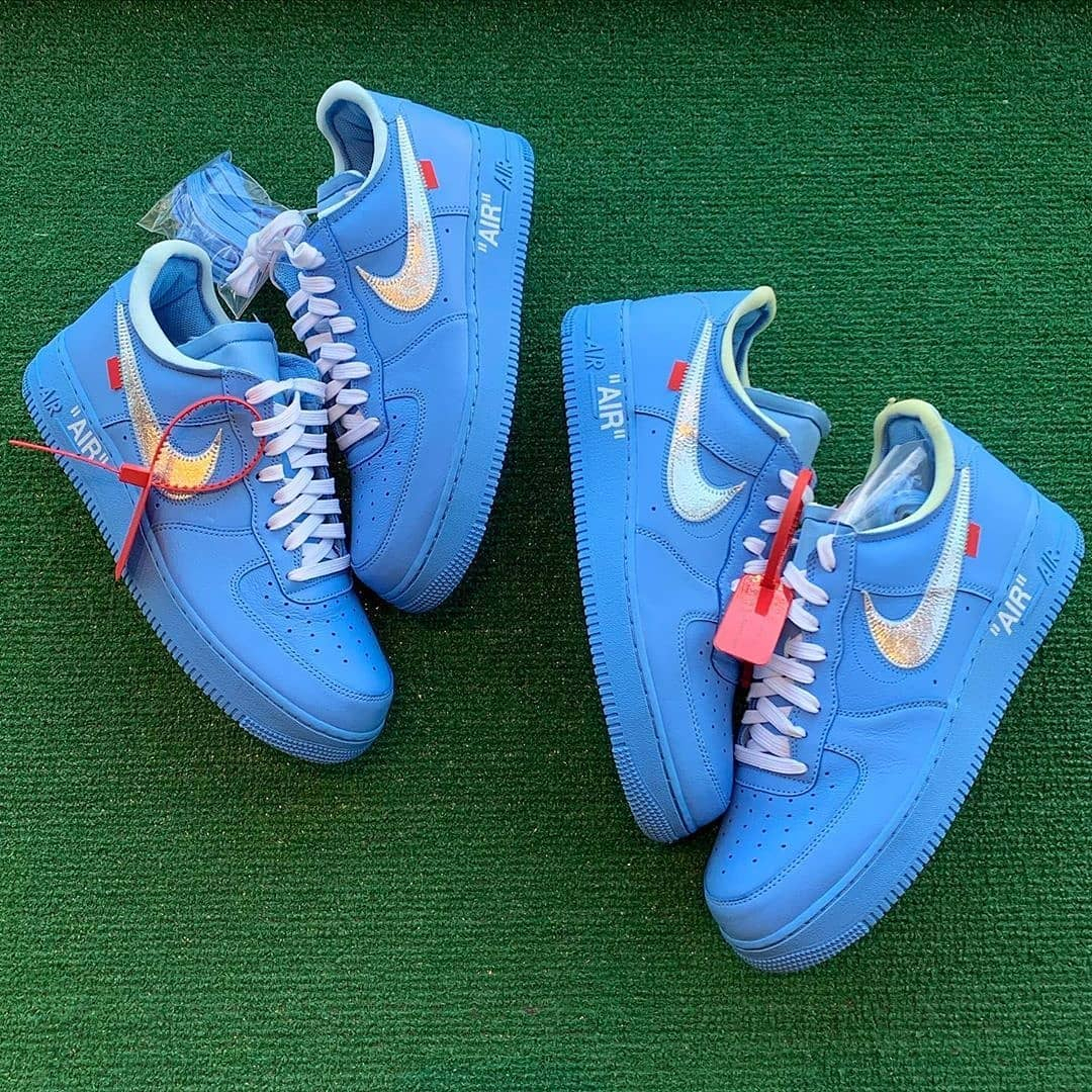 Nike X Off-White Air Force 1 Low &amp;#039;Mca&amp;#039; University Blue avec Air Force 1 Coloriage