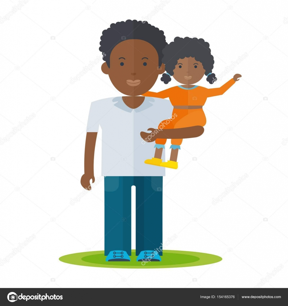 Noir Papa Et Bébé Fille Image Vectorielle Par Quarta serapportantà Dessin Animé Africain,