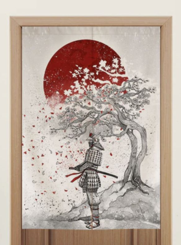 Noren Japonais Samourai Sakura #Samourai #Sakura #Cerisier à Dessin Japonais