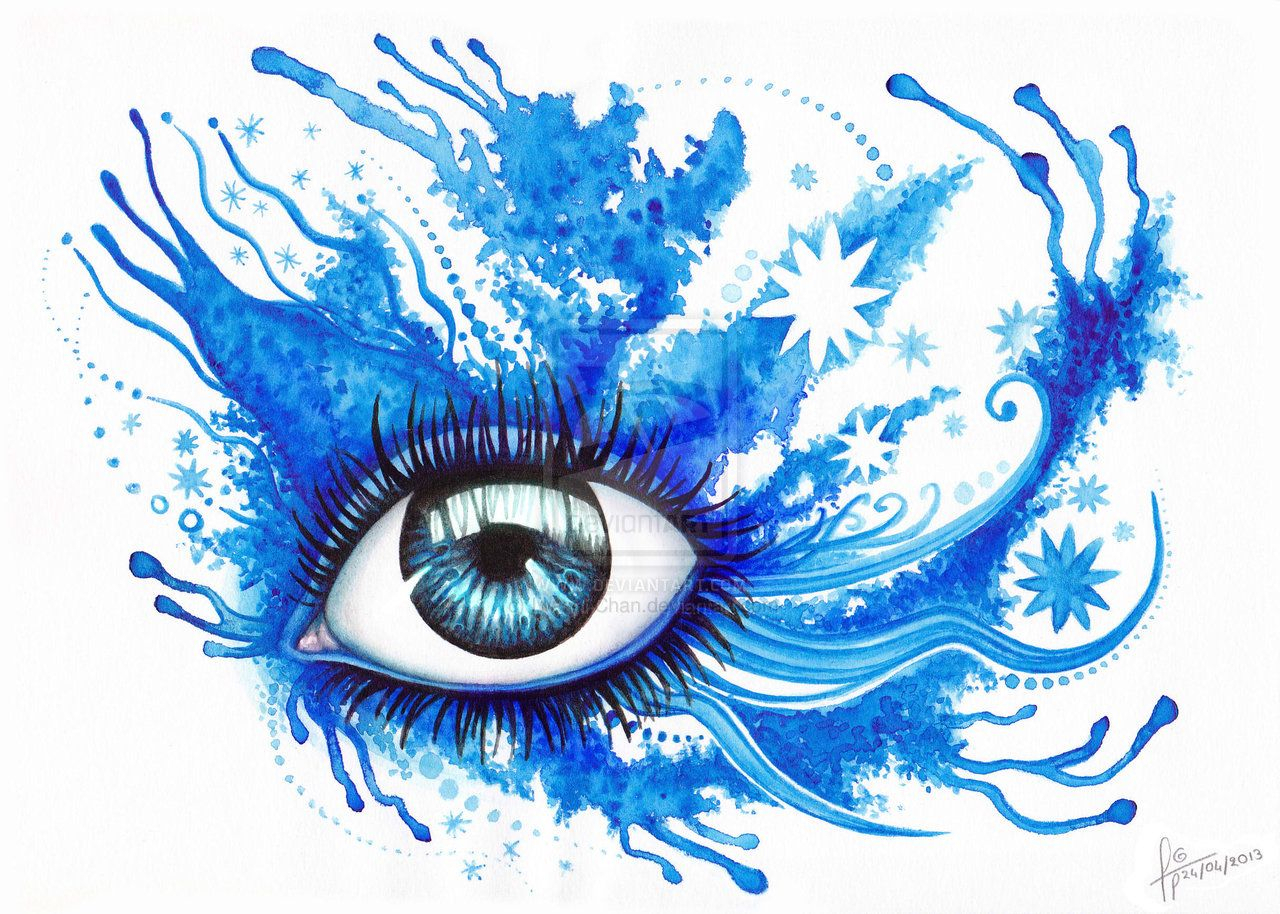 Oeil Bleu By Omugai.deviantart On @Deviantart | Eyes destiné Dessin Oeil