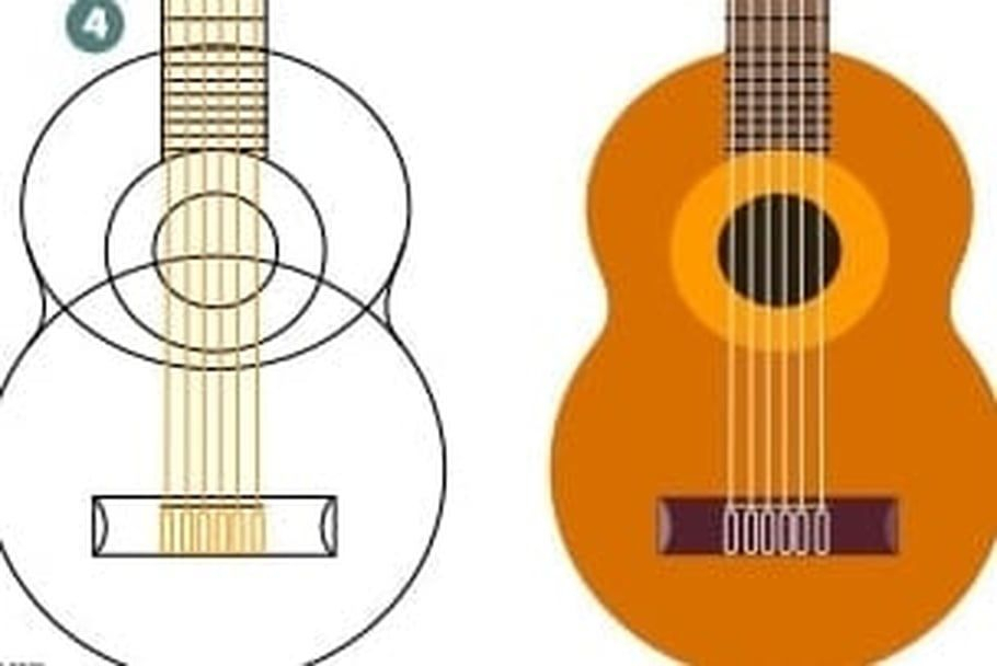 On Te Propose D&amp;#039;Apprendre A Dessiner Une Guitare Simple concernant Dessin Guitare