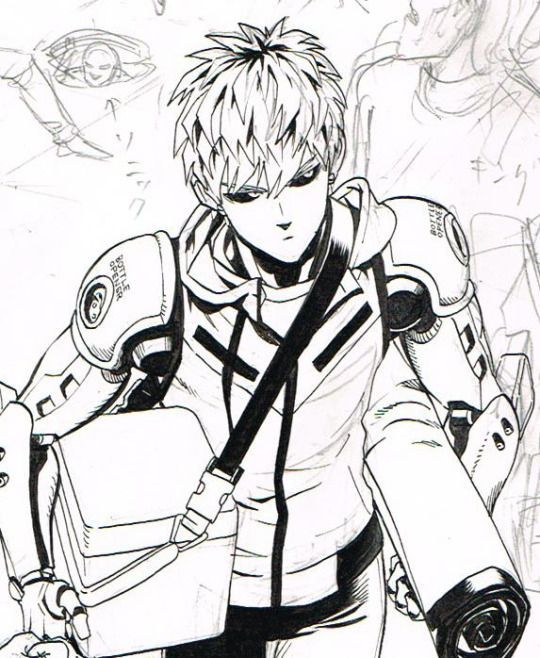 One-Punch-Man Genos | Saitama, Anime, Fan Art tout Coloriage Dessin One Punch Man