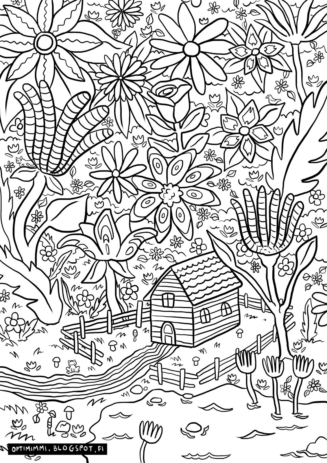 Optimimmi: A Paradise (A Coloring Page) / Paratiisi avec Coloriage Normal,