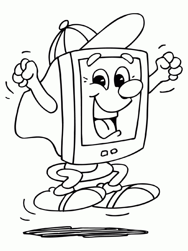 Ordinateur Coloriages À Imprimer Colorier - Coloriages1001.Fr à Coloriage Ordinateur,