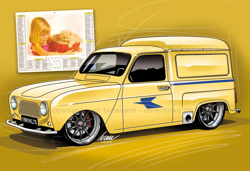 Otherdrive: Renault 4L La Poste dedans Dessin 4L