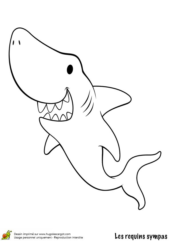 , Page 14 Sur 16 Sur Hugolescargot | Coloriage Requin destiné Coloriage Dessin Requin