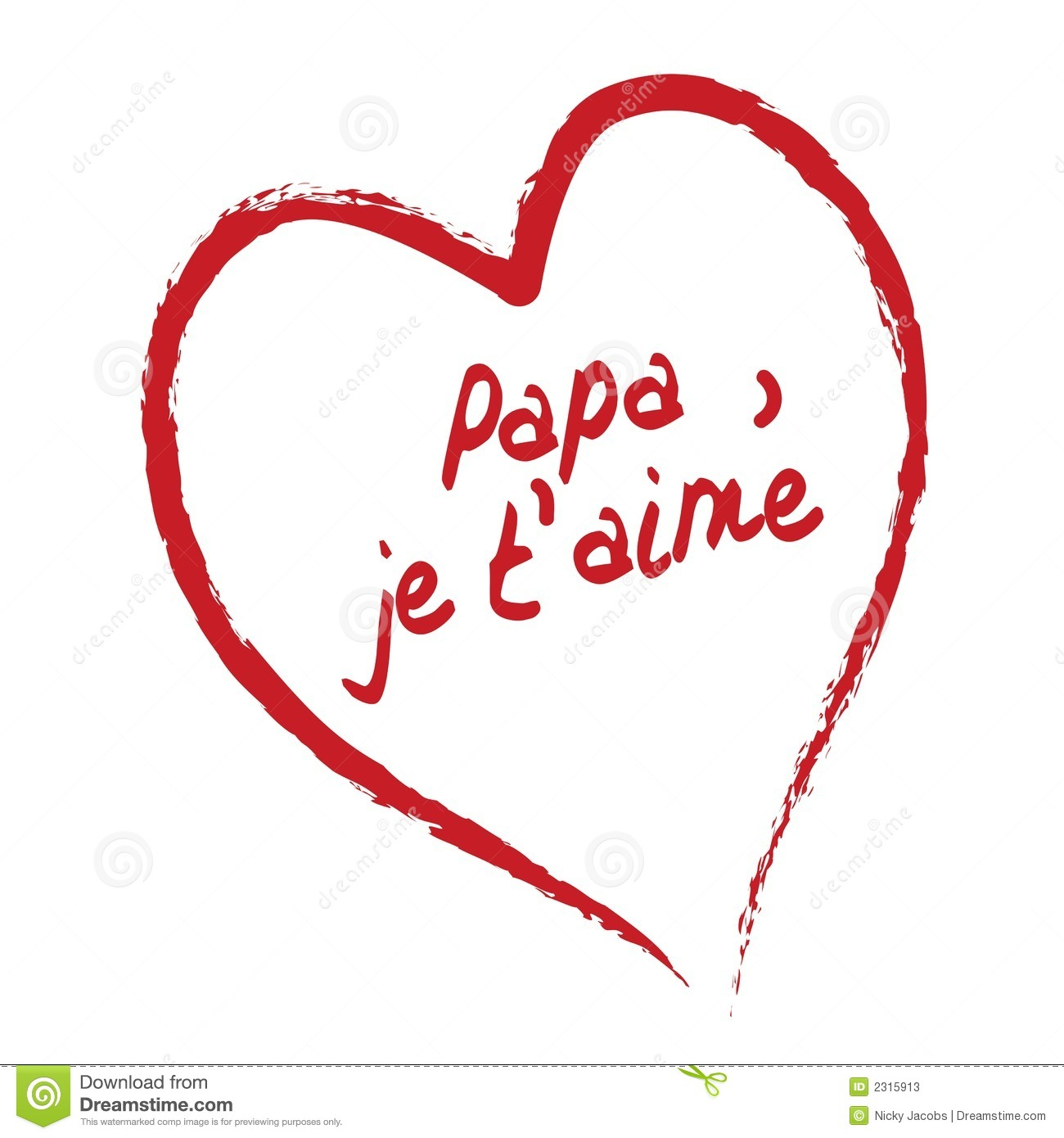 Papa Je T Aime Card Stock Vector. Illustration Of Papa serapportantà Coloriage Je T&amp;#039;Aime Papa