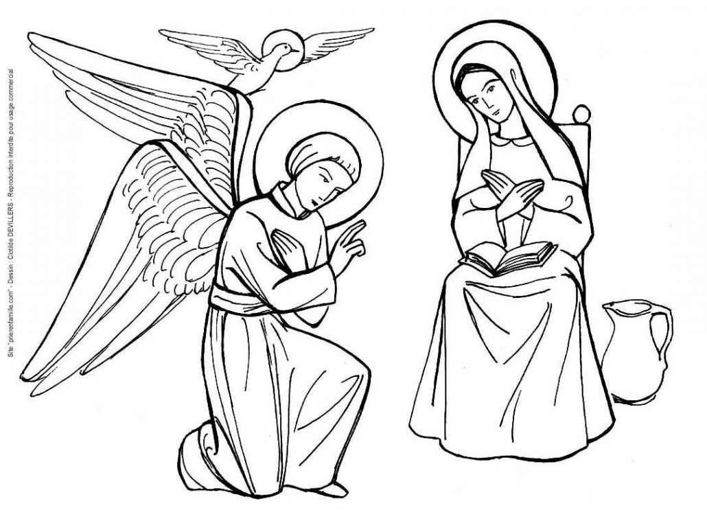 Partage D&amp;#039;Évangile #13: L&amp;#039;Annonciation - Évangéliser dedans Coloriage Dessin Vierge Marie