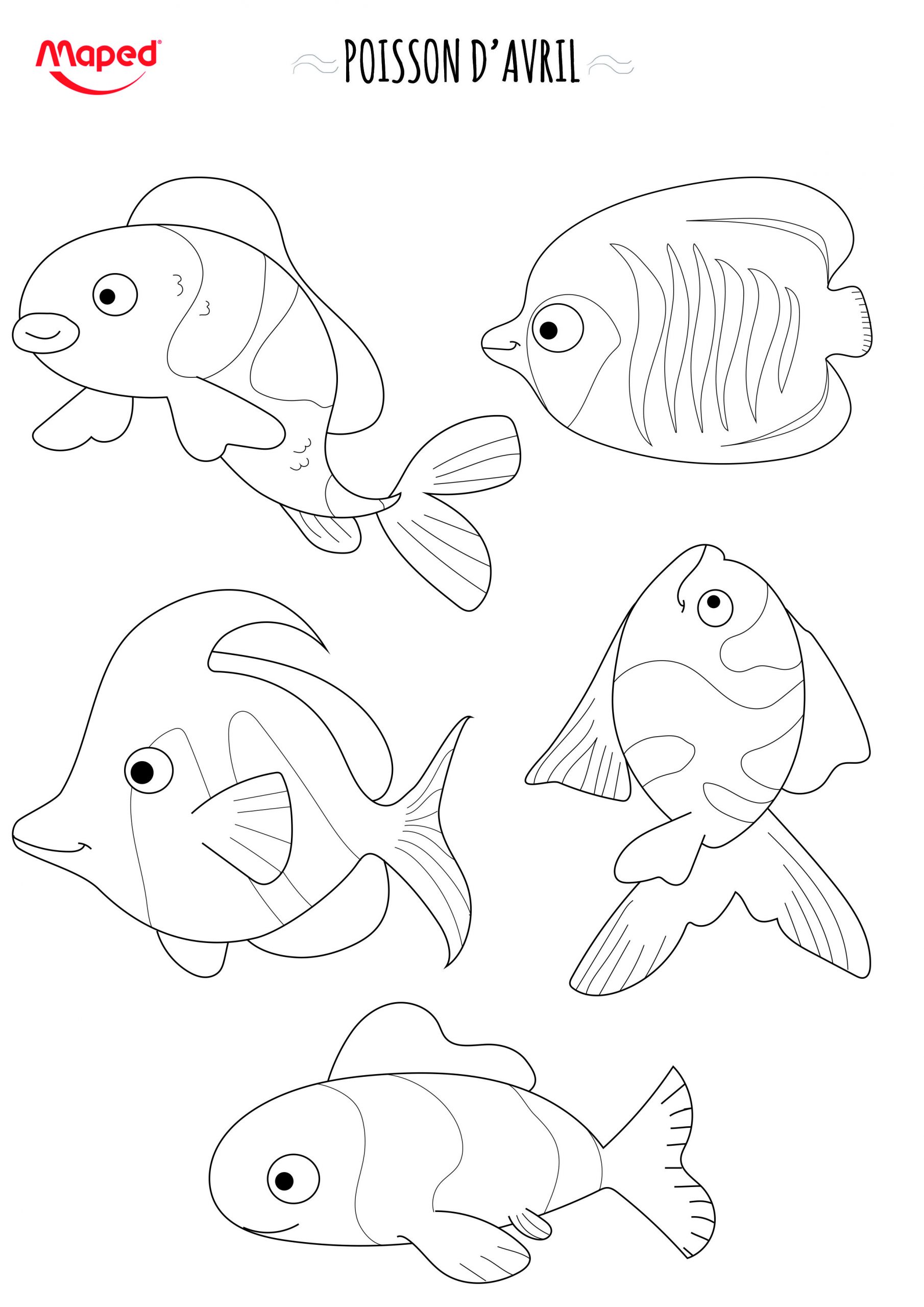 Partez À La Pêche Aux Poissons D'Avril ! | Activité concernant Coloriage Poisson D&amp;#039;Avril