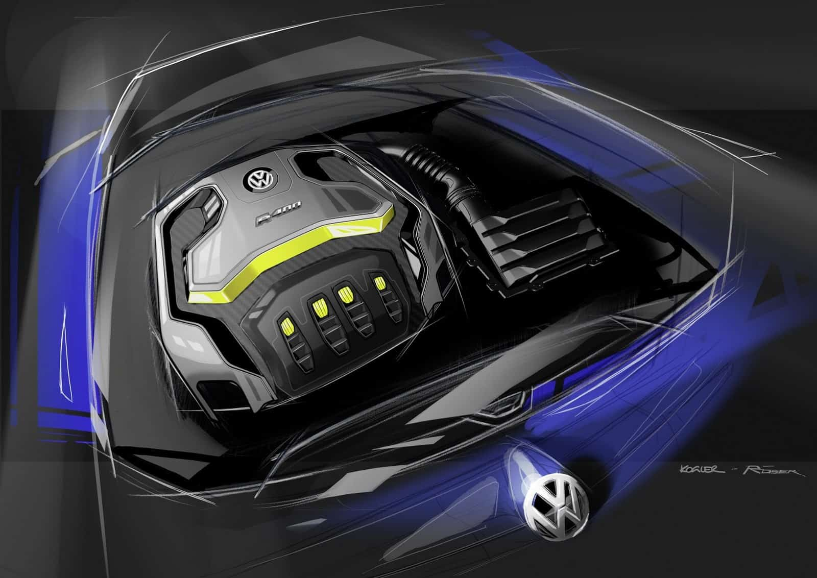 Pekin 2014 : La Vw Super Golf 7 R Sortirait 400 Chevaux concernant Golf R Dessin