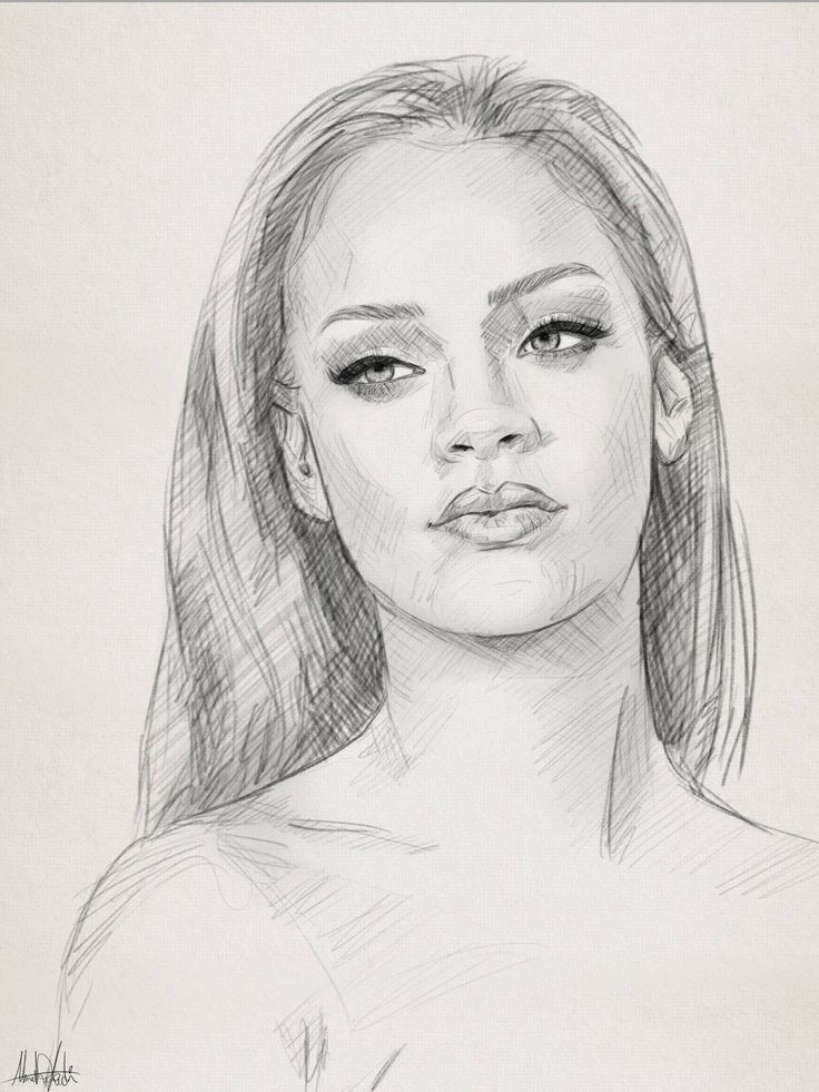 Pencil Sketch, Rihanna By Ahmad Kadi | Portrait Dessin dedans Dessin Visage Facile,