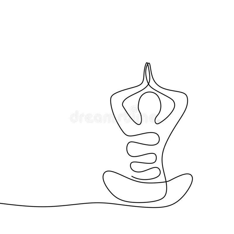 Personne Dans Dessin Au Trait Pose De Yoga Illustration De tout Position W Dessin