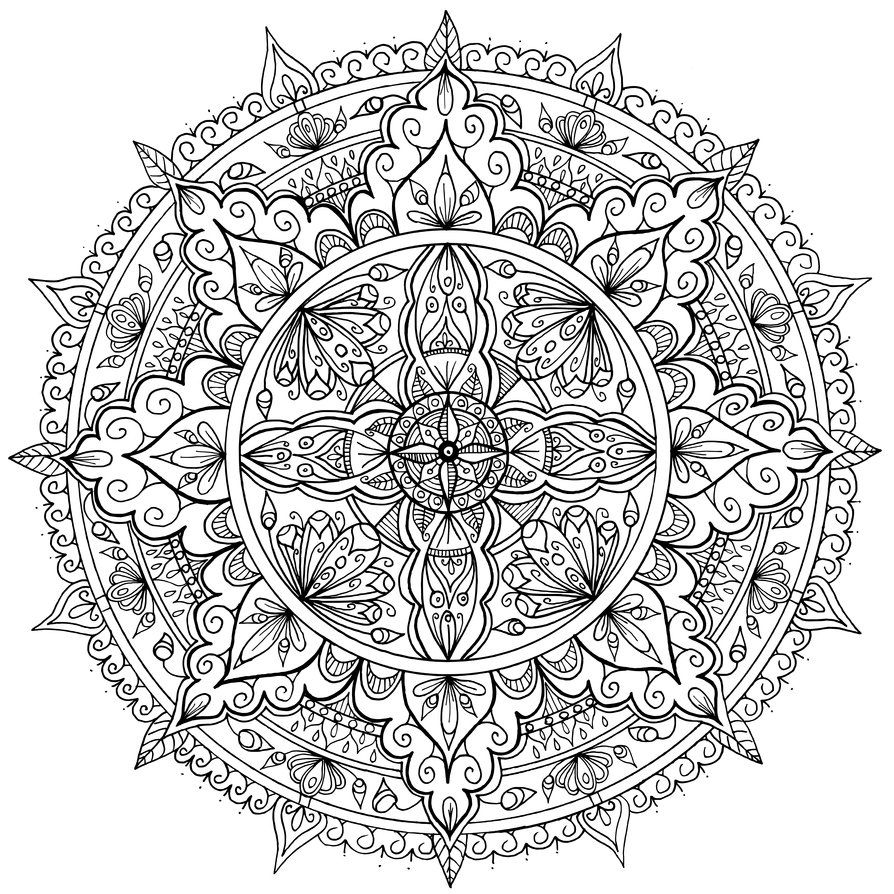 Petals_Mandala_By_Welshpixie-D905Wj1 (894×894 pour Coloriage Krita,