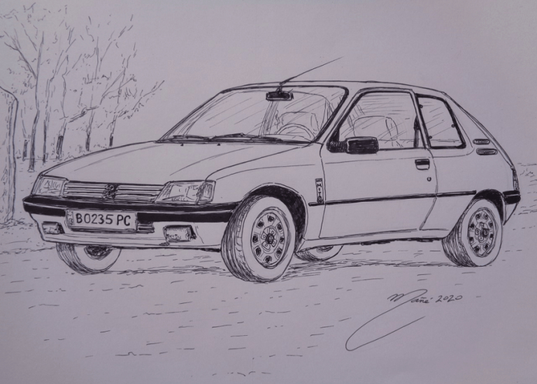 Peugeot 205 Mito De 1994. Dessin Au Marqueur Par Joan Mañé tout Dessin 205