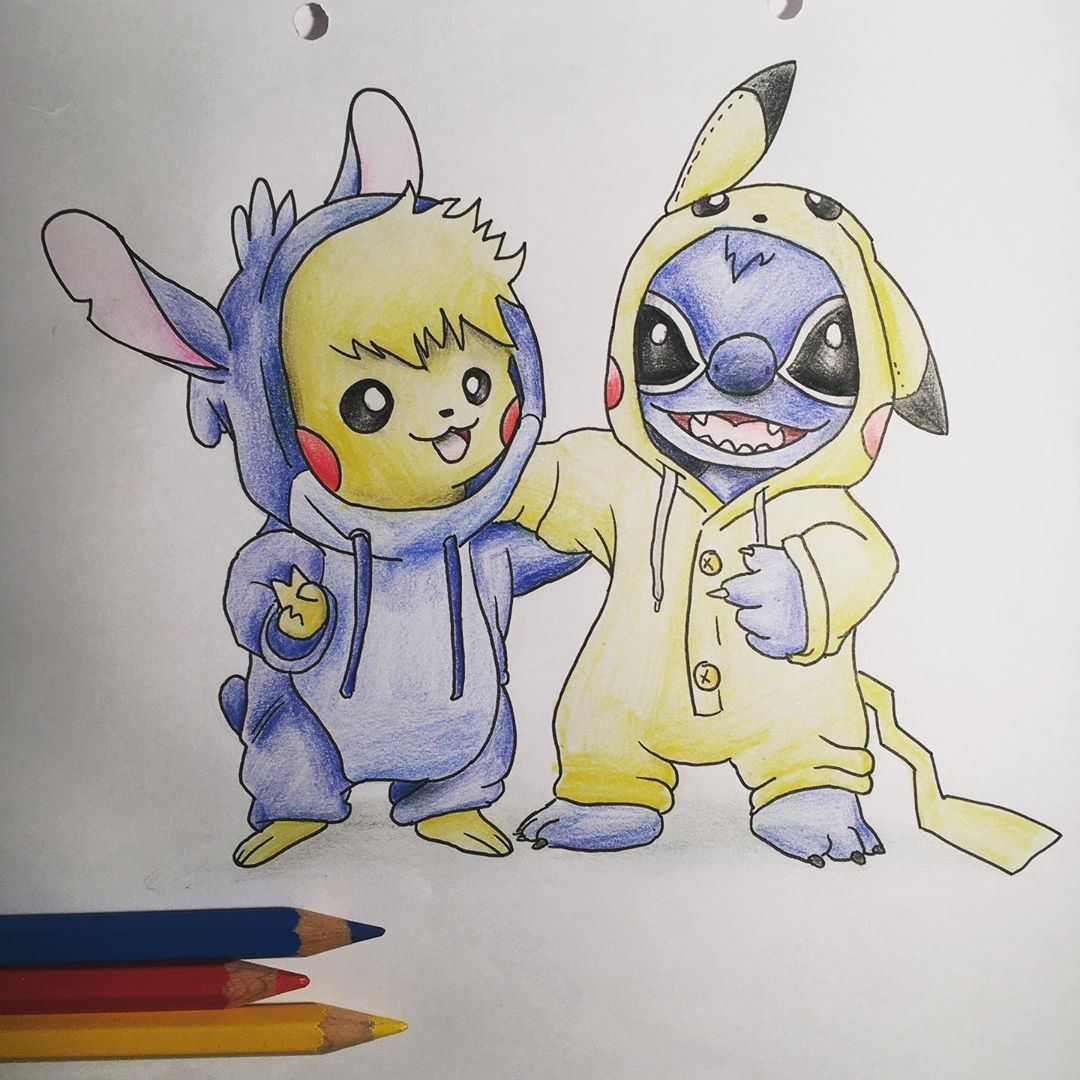 #Pikachu #Stitch #Dessin #Draw #Drawing #Disney #Pokemon avec Dessin Pikachu,